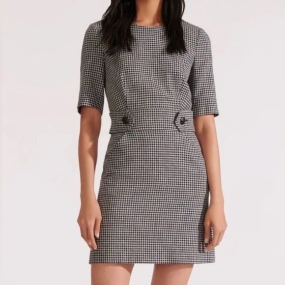 Veronica Beard, Teddi Checkered Short Sleeved, Above Knee Dress with‎ Pockets - Picture 1 of 14